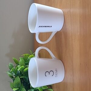 STARBUCKS 2011 Retired 3oz White Demitasse Espresso Cups, Set of 2